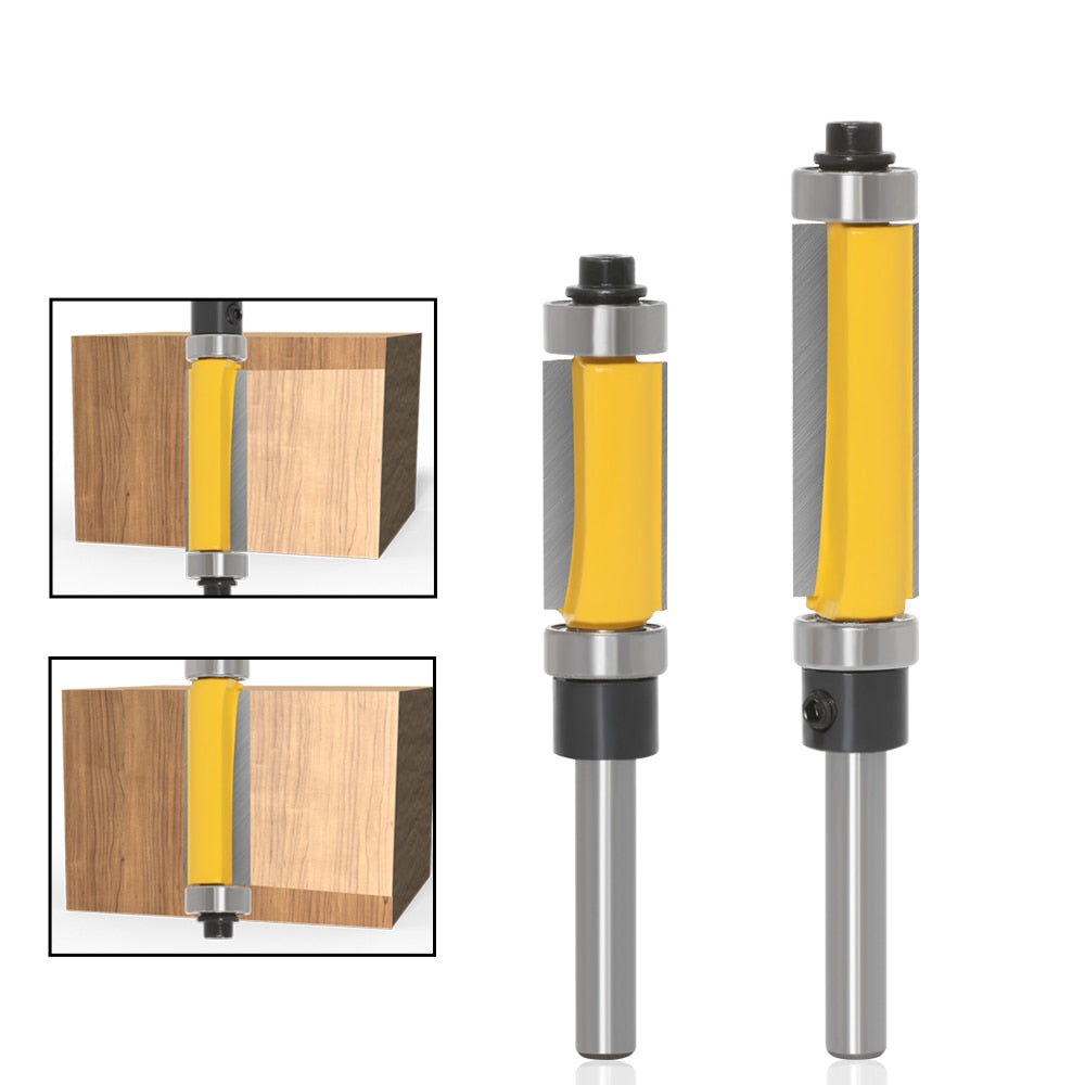 6mm or 6.35mm Shank - Template/Trim Router Bit, with 2" Long Routing Cutters