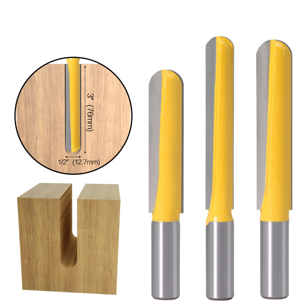 12mm or 12.7mm Shank - Long Round Blade Nose End Mill Router Bits