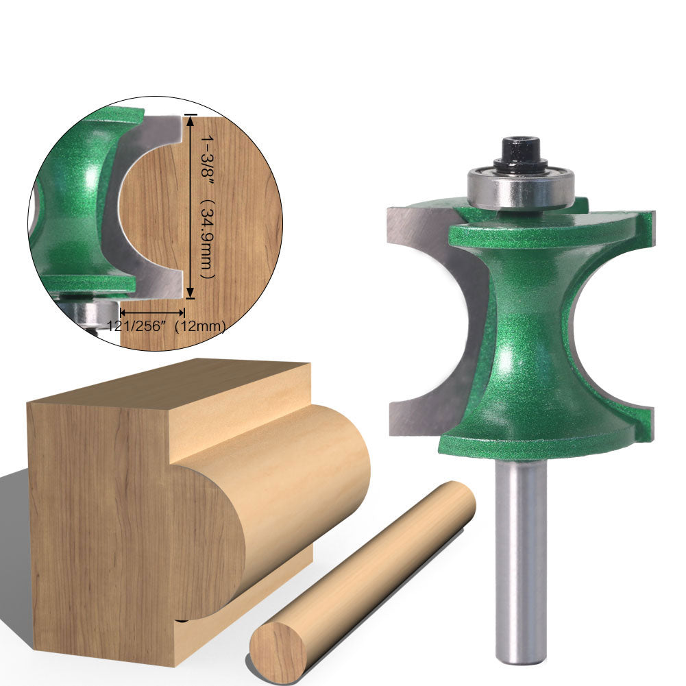 8mm Shank - Bullnose Half Round - End Mill Router Bit