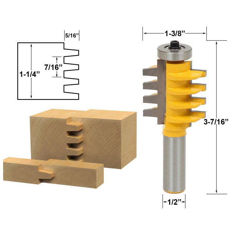 12mm or 12.7mm Shank - Rail and Stile Finger Joint Glue Router Bit
