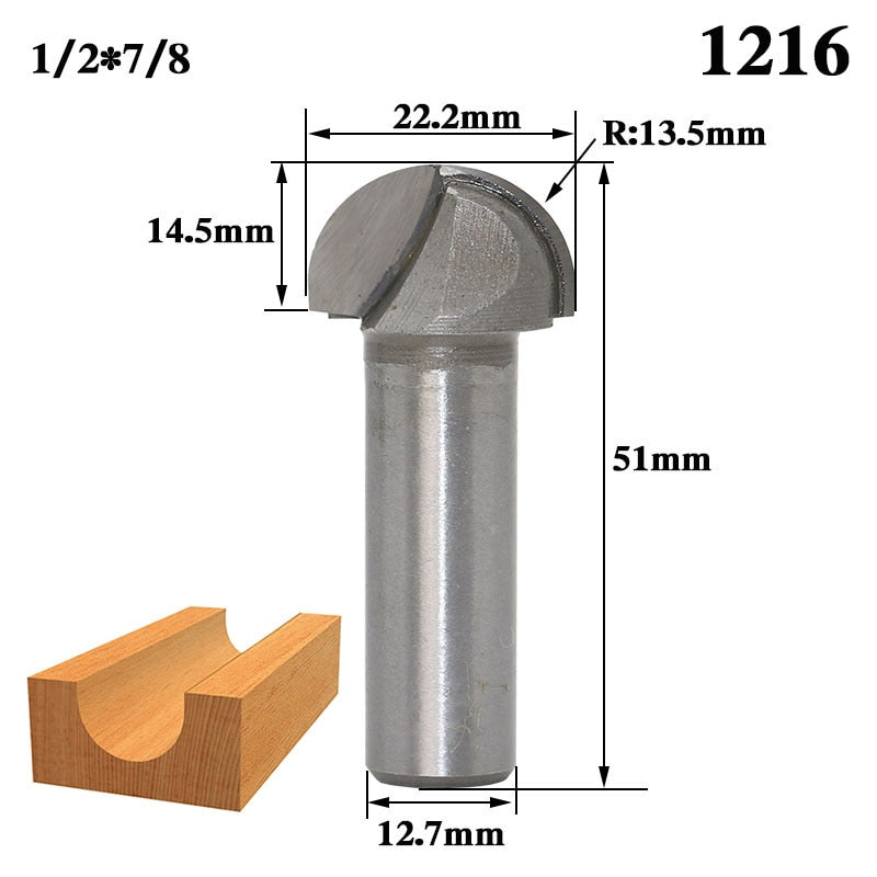 12.7mm or 6.35mm Shank -  Double Edging Cove Router Bits