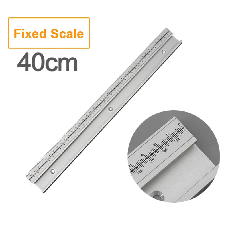 T-slot miter track with scale