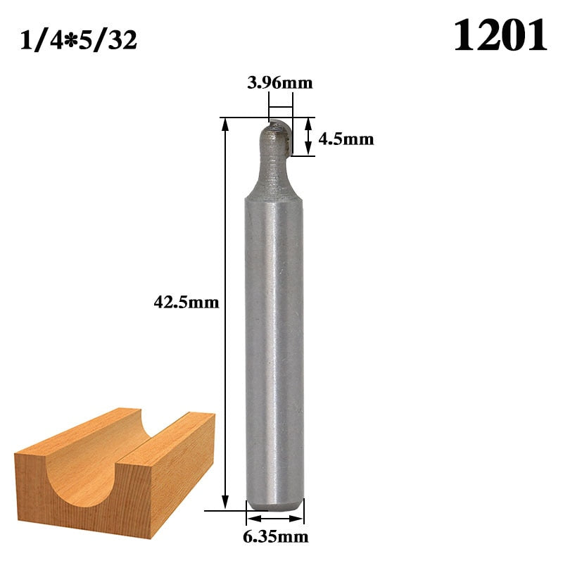 12.7mm or 6.35mm Shank -  Double Edging Cove Router Bits