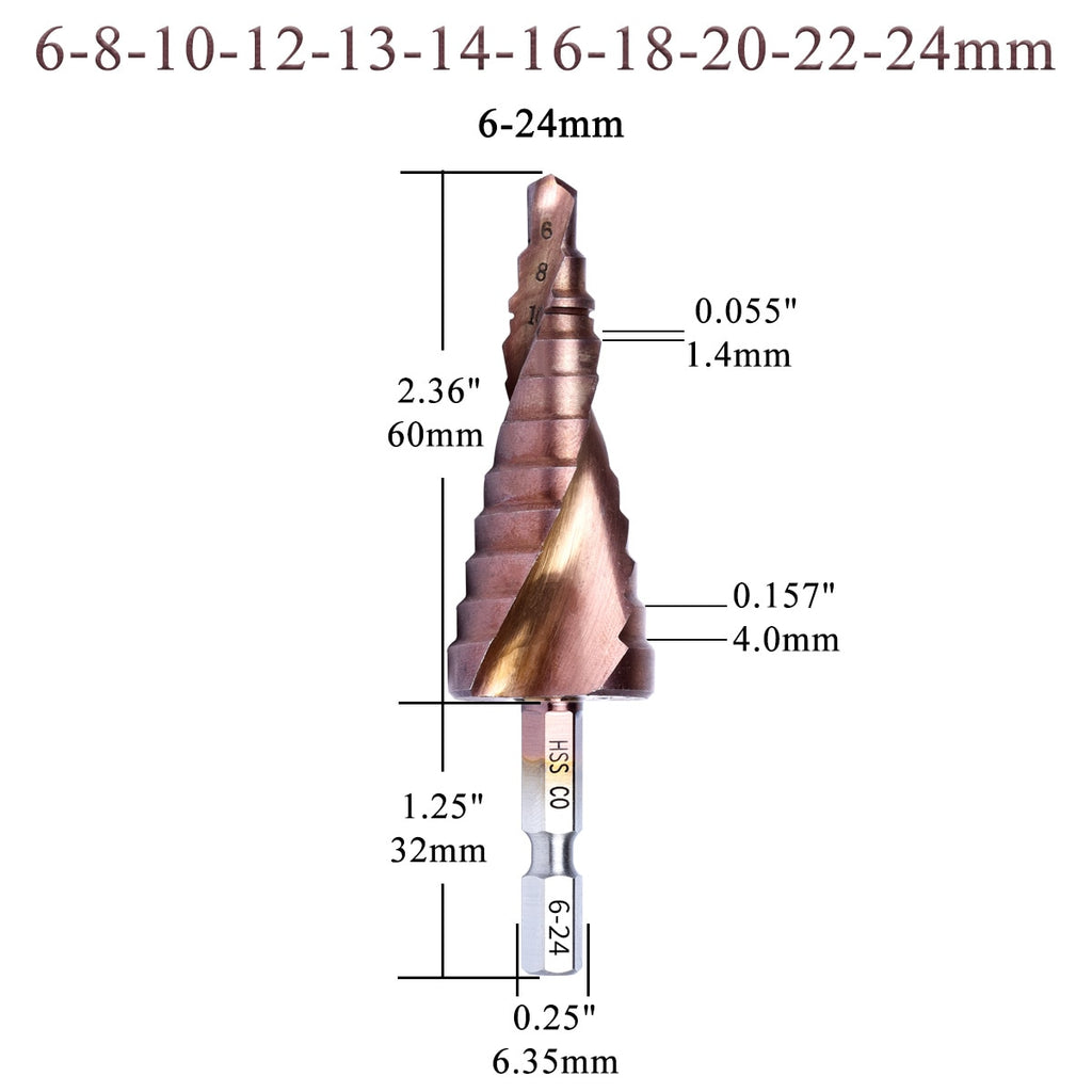 M35 5% Cobalt HSS Step Drill Bit HSS