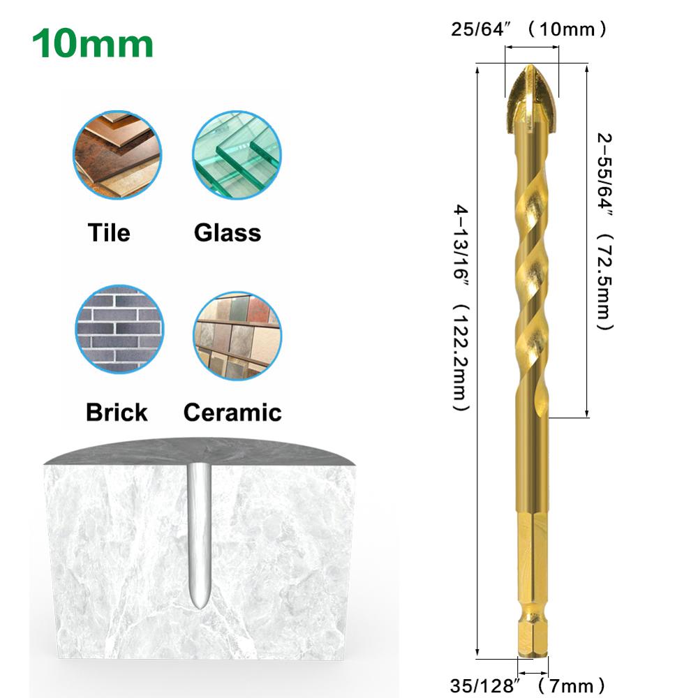 7mm Hex Shank -  Ceramic Twist Drill Bits