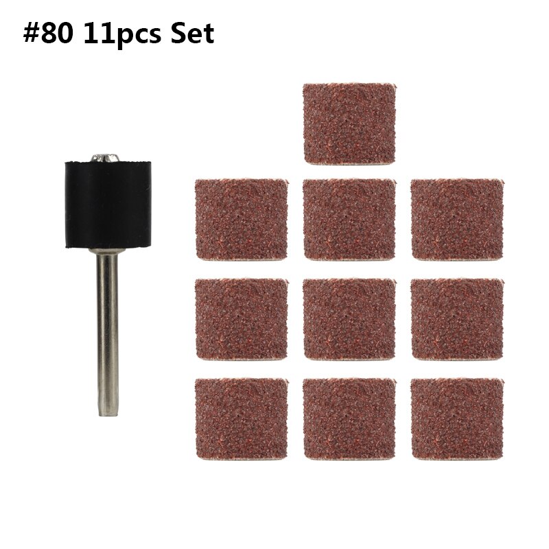 Sanding Drum Set #80#100#120 Grit with 6.35mm 12.7mm