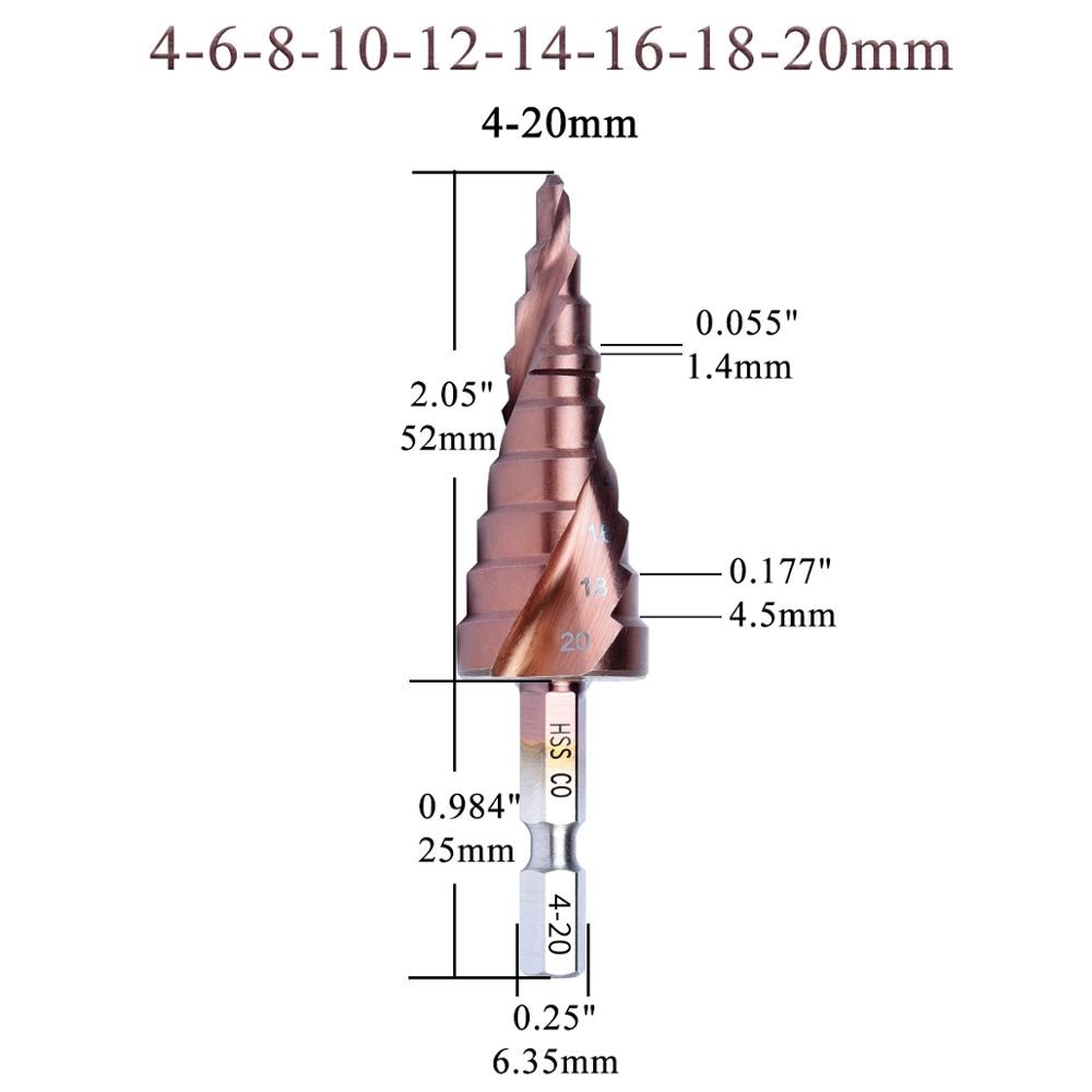M35 5% Cobalt HSS Step Drill Bit HSS