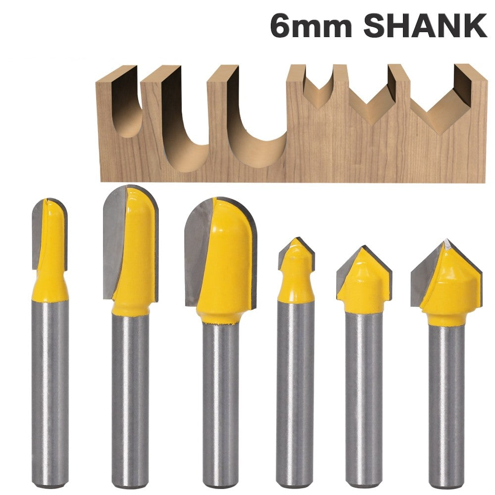 6mm Shank -  90 Degree V-Groove Router Bits