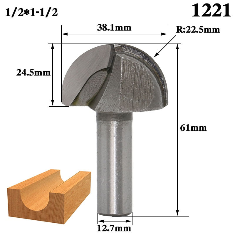 12.7mm or 6.35mm Shank -  Double Edging Cove Router Bits