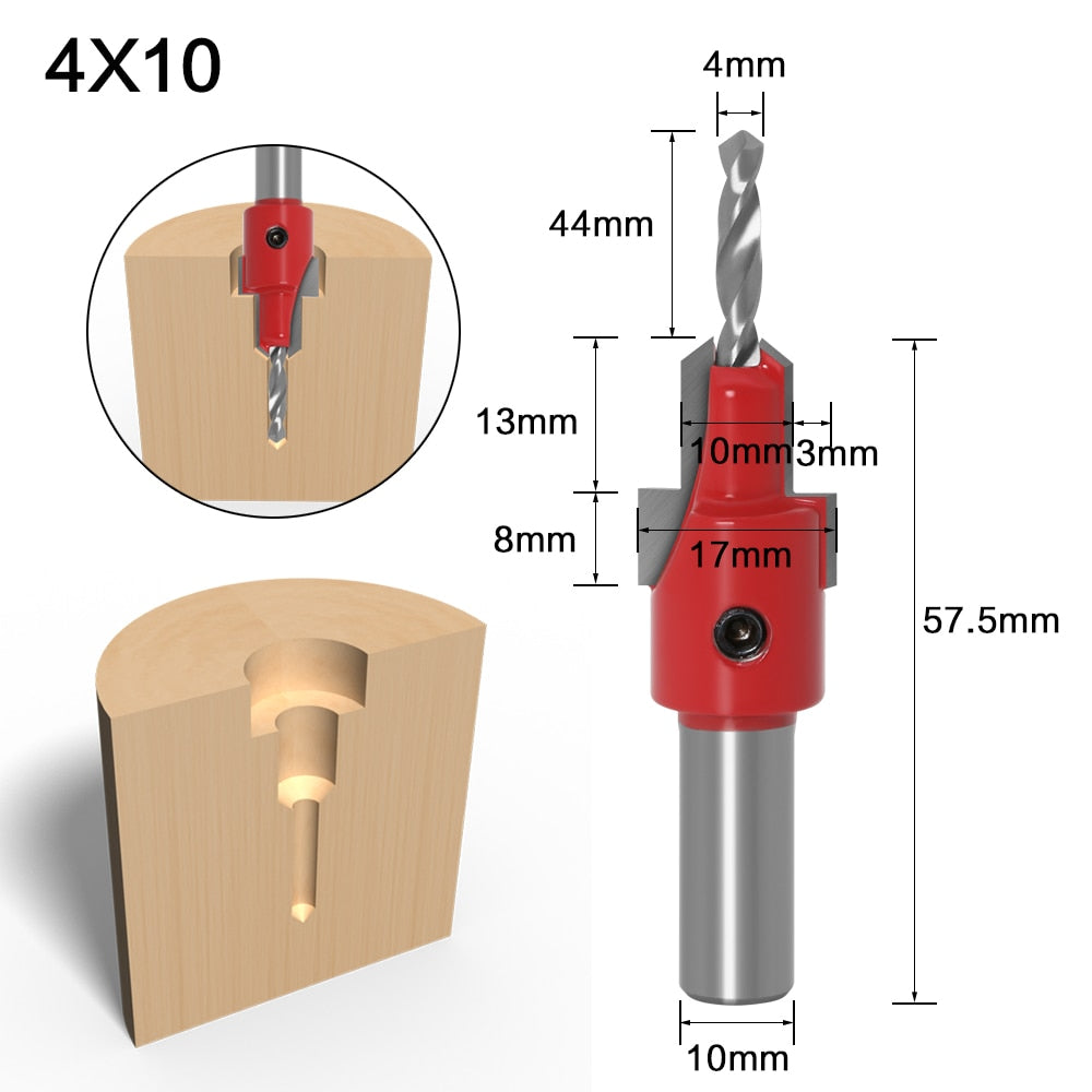 10mm Shank - HSS Countersink Router Bit