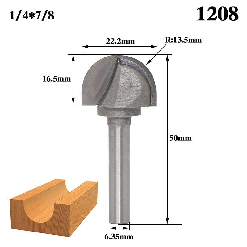 12.7mm or 6.35mm Shank -  Double Edging Cove Router Bits