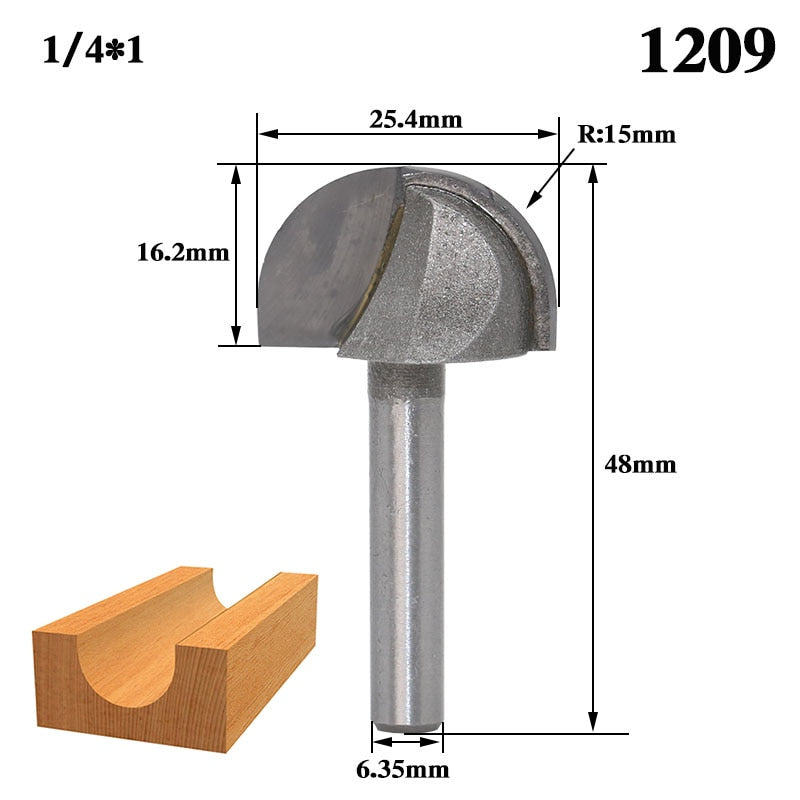 12.7mm or 6.35mm Shank -  Double Edging Cove Router Bits