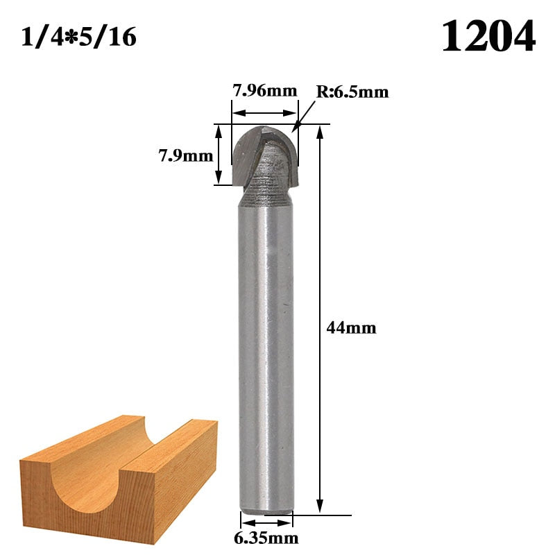 12.7mm or 6.35mm Shank -  Double Edging Cove Router Bits