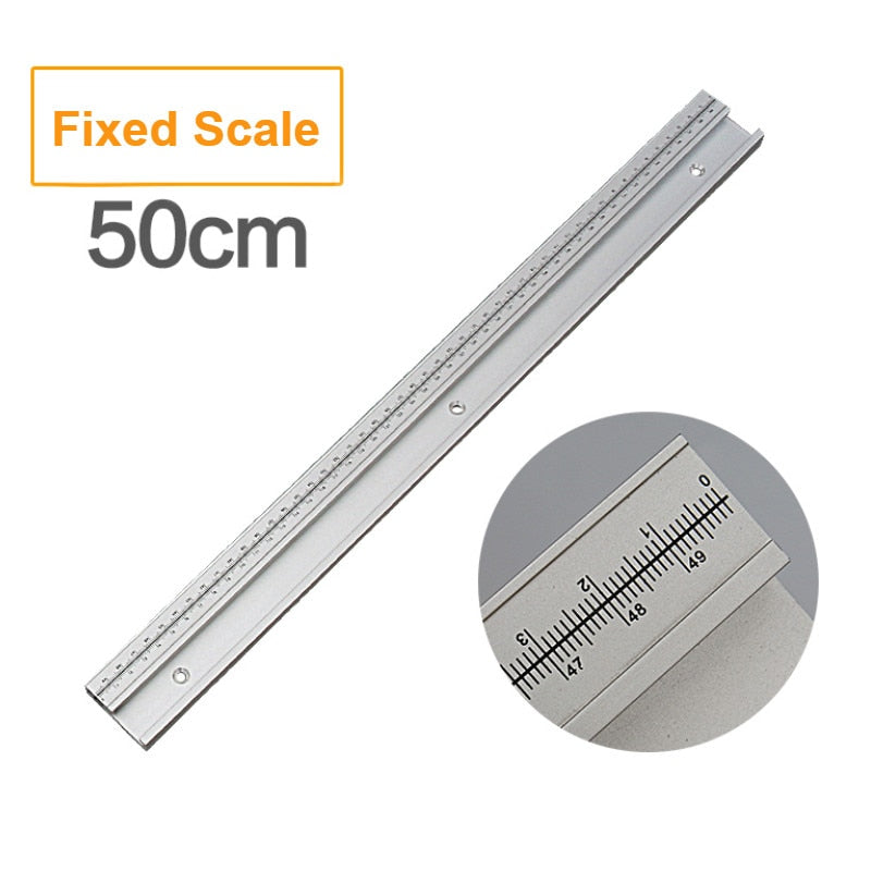 T-slot miter track with scale