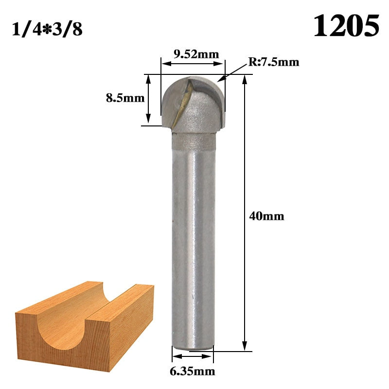 12.7mm or 6.35mm Shank -  Double Edging Cove Router Bits