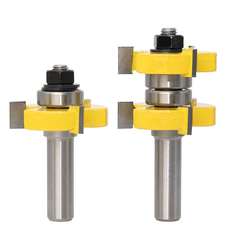 12mm or 12.7mm Shank - 2 Bit Tongue & Groove - Joint Assembly Router Bit Set