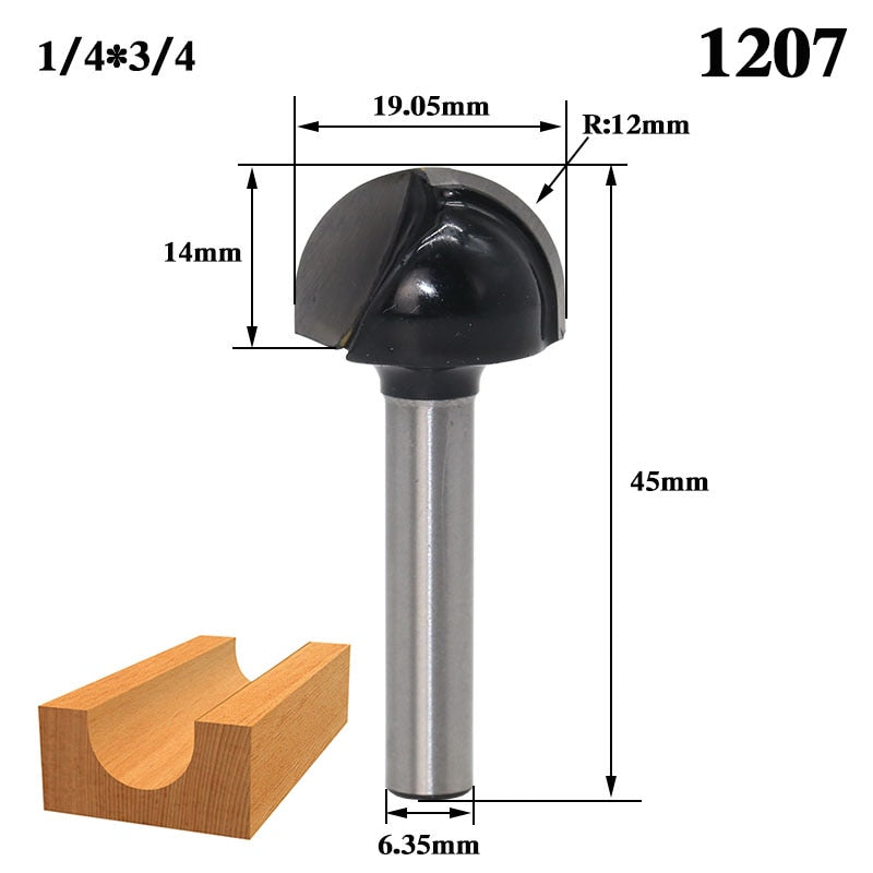 12.7mm or 6.35mm Shank -  Double Edging Cove Router Bits
