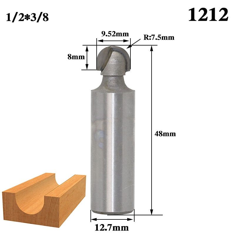 12.7mm or 6.35mm Shank -  Double Edging Cove Router Bits