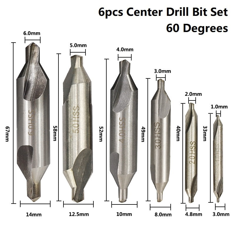 HSS Countersinks Center and spotting drill bit set - 5 Pcs