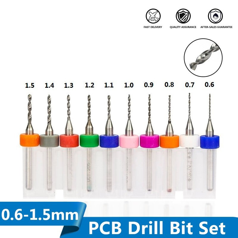 PCB Mini Drill Bit  0.6mm-1.5mm 10pcs/Set