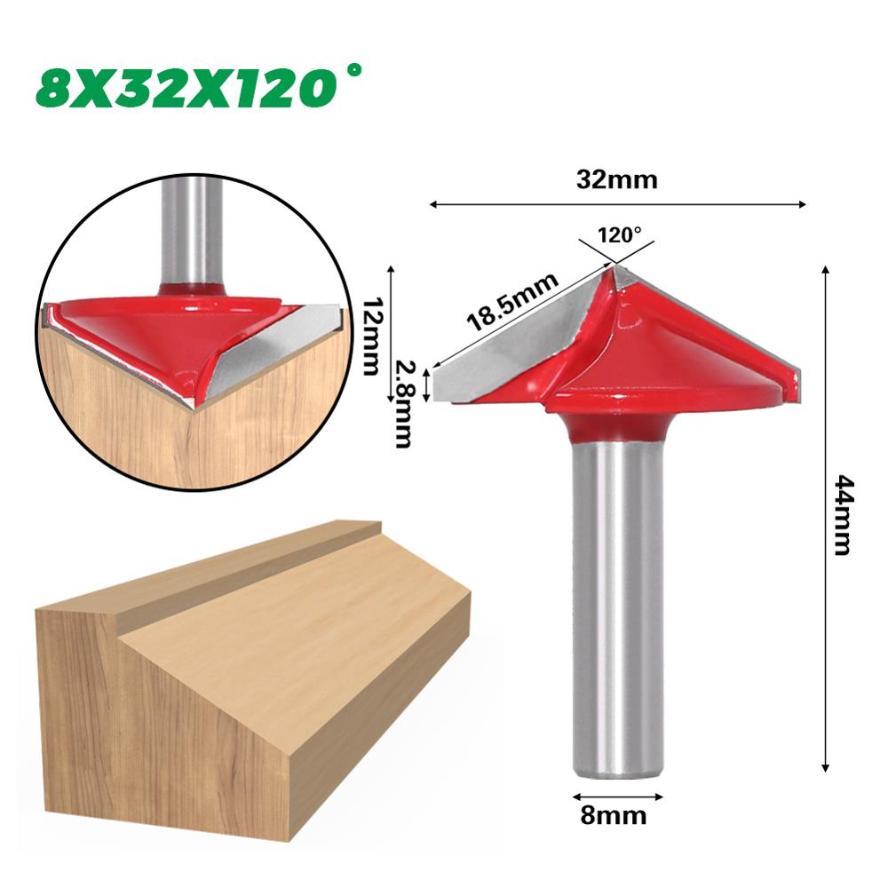 8mm Shank -  V End Mill 3D Router Bits for 60, 90, 120, 150 Degrees