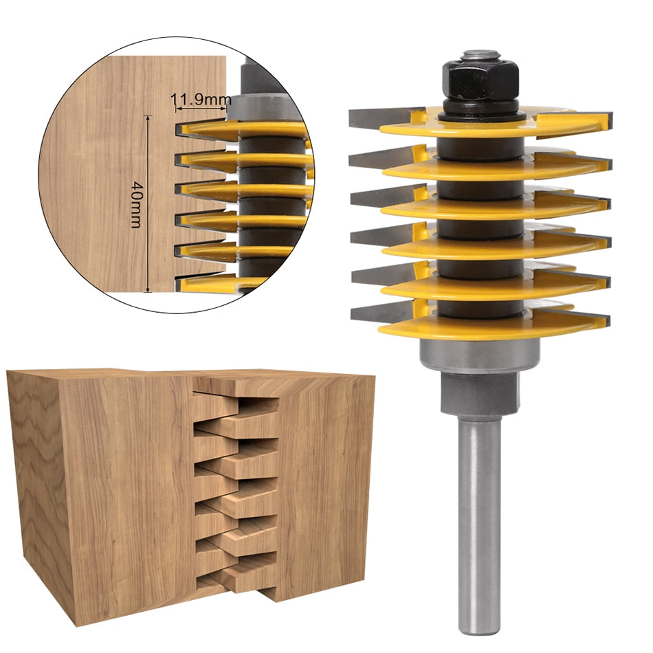 8mm or 12mm Shank - Teeth Adjustable Finger Joint Router Bit