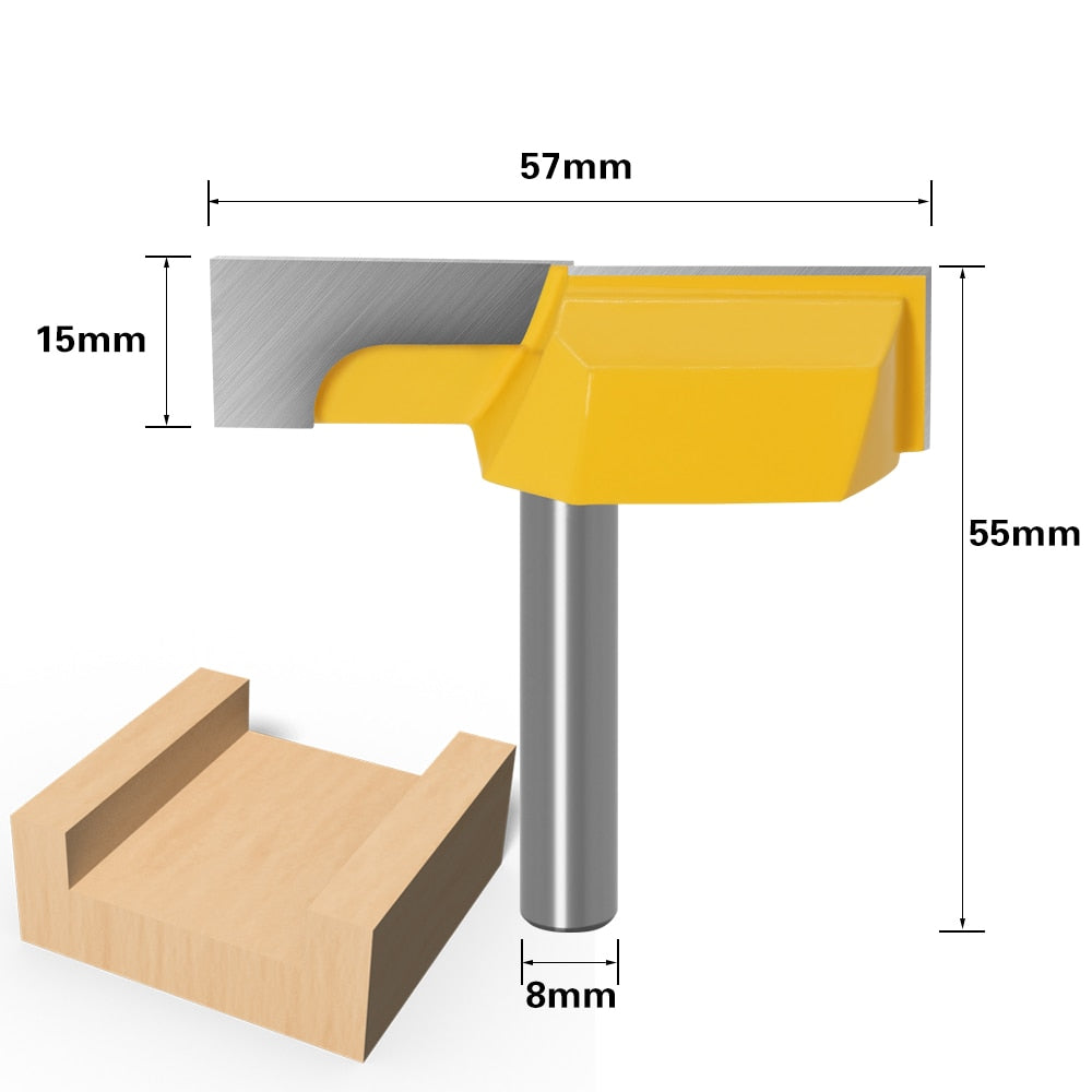 8mm Shank - Cleaning Bottom Router Bits with 2-1/4 Cutting Diameter for Surface