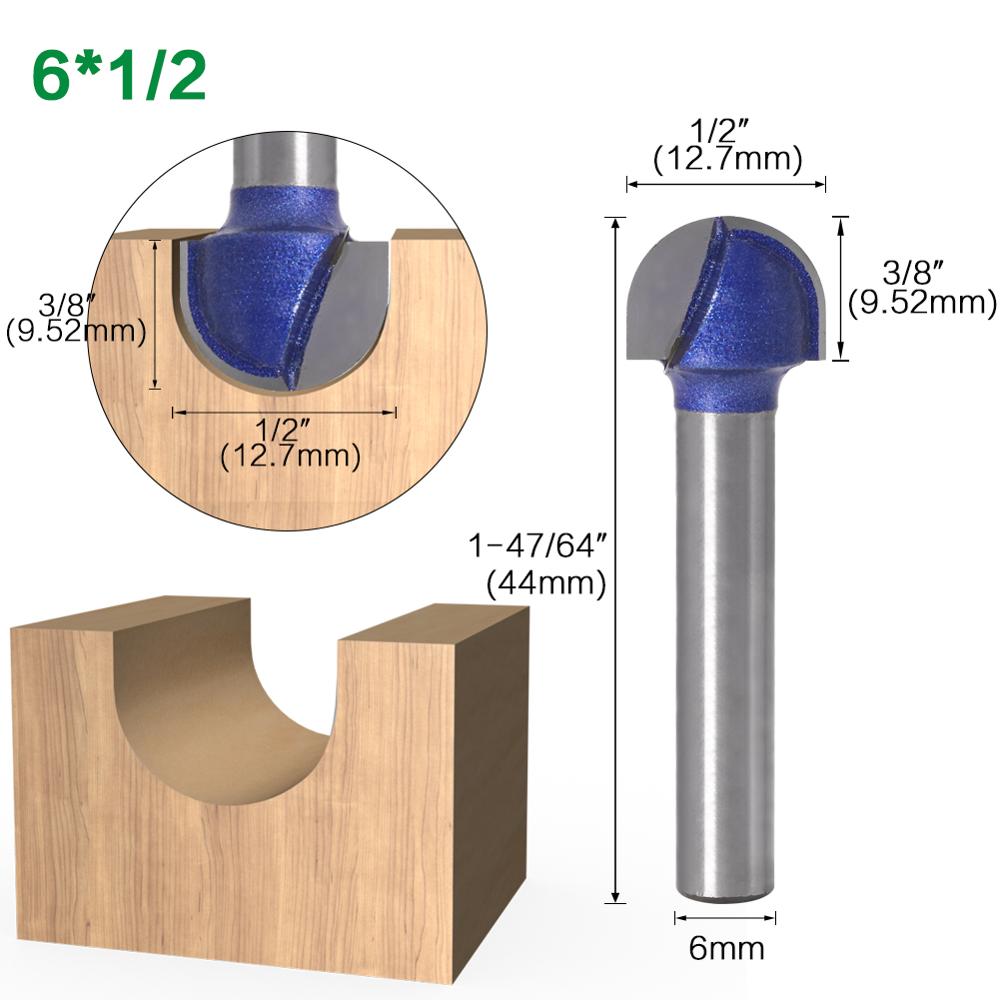 6mm Shank -  Professional Level Ball Nose Router Bits