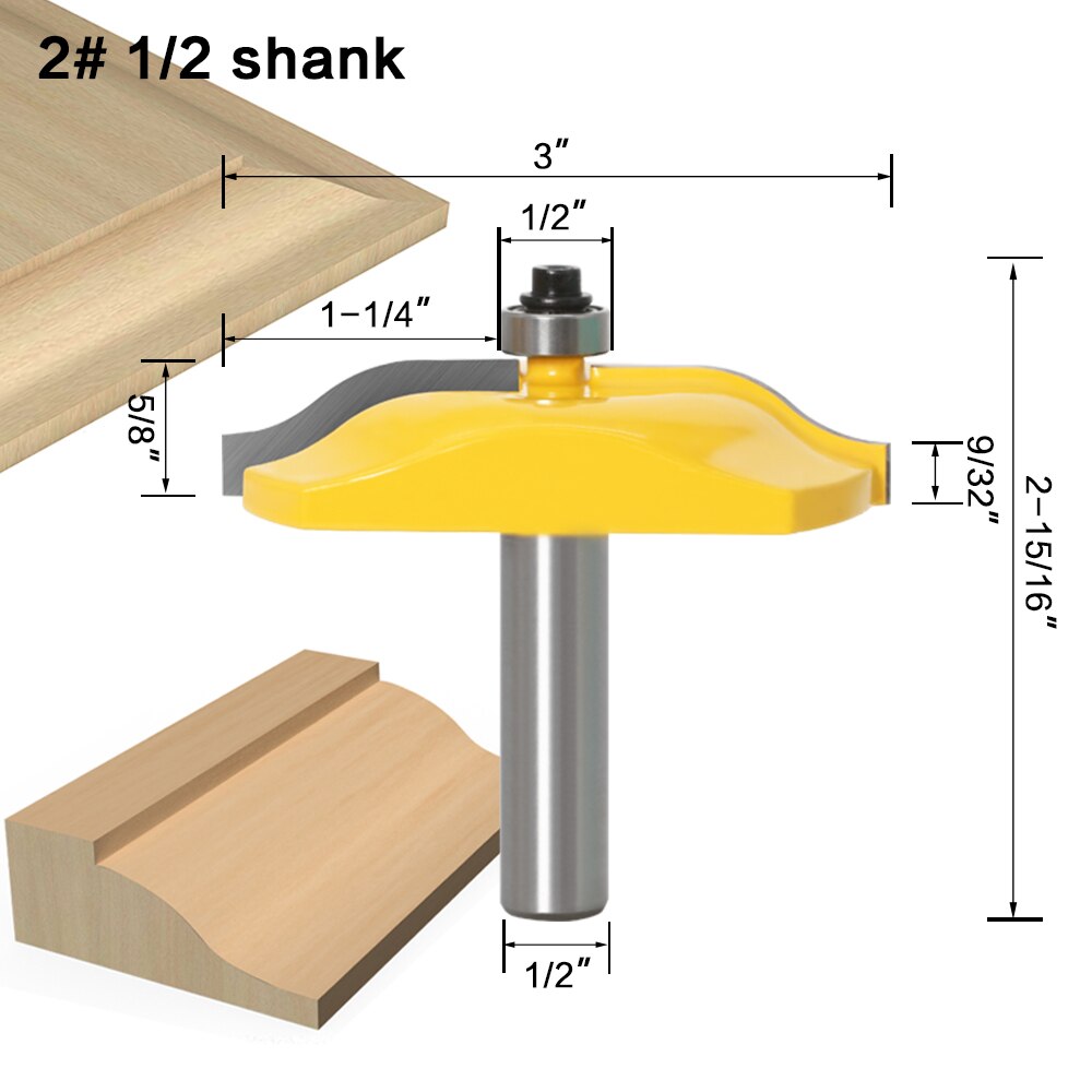 12mm or 12.7mm Shank - Raised Panel Router Bit with Back cutter