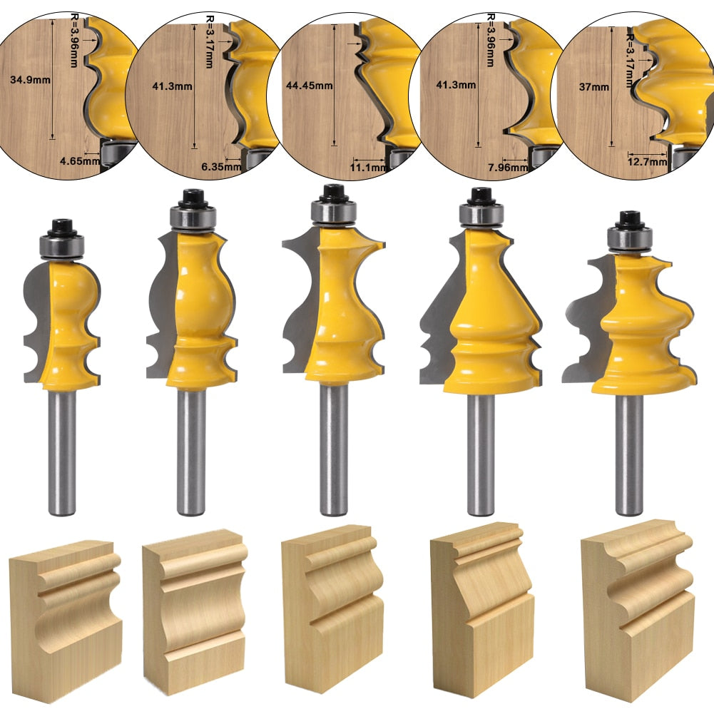 8mm Shank - Casing & Base Molding Router Bits