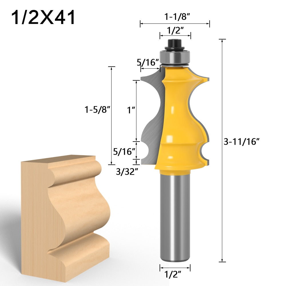 12mm or 12.7mm Shank -  Architectural Router Bit