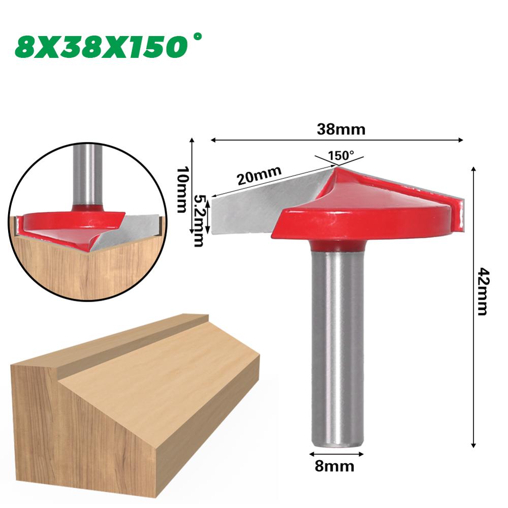 8mm Shank -  V End Mill 3D Router Bits for 60, 90, 120, 150 Degrees