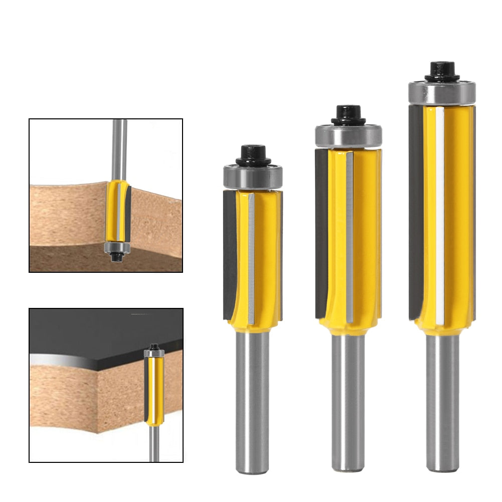 8mm Shank - Flush Trim Router Bit with Bearing