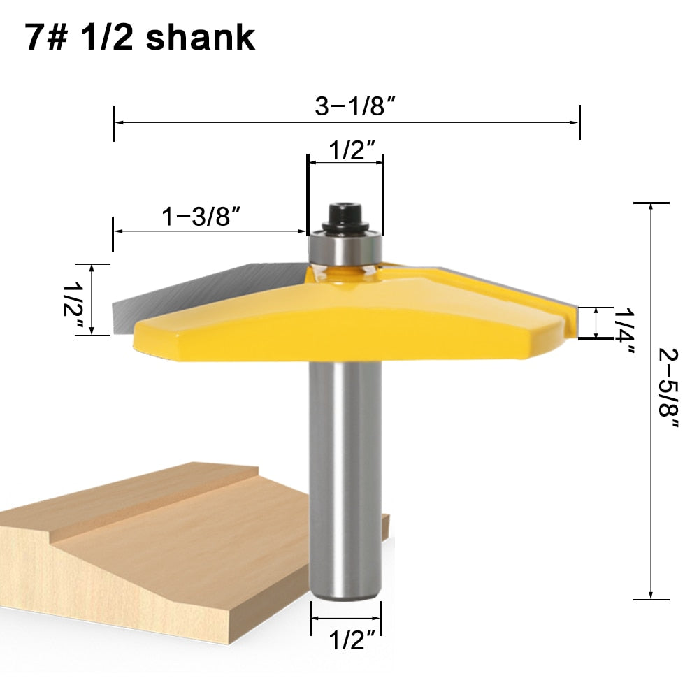 12mm or 12.7mm Shank - Raised Panel Router Bit with Back cutter