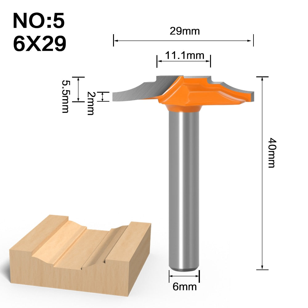 6mm or 6.35mm Shank - Door Engraving - Door Frame Lace Router Bits
