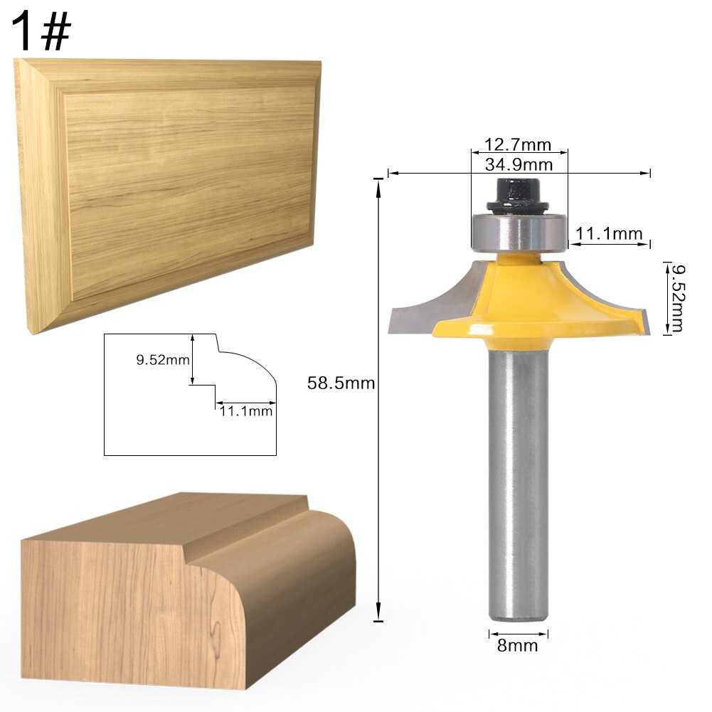 8mm Shank - Drawer Front & Cabinet Door Front Router Bit