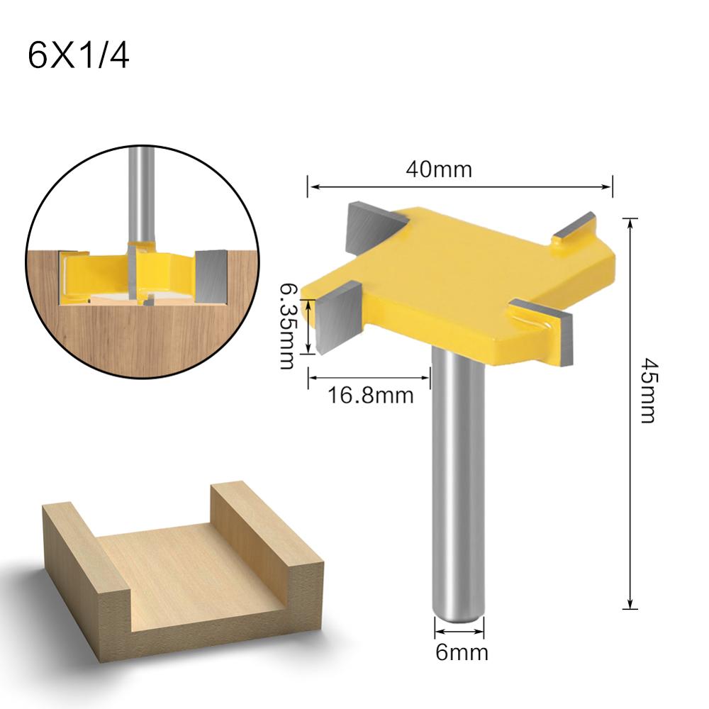 6mm or 6.35mm Shank - Straight Edge Slotting Milling Router Bit