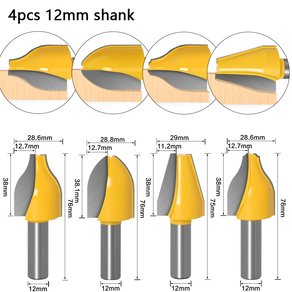 12mm or 12.7mm Shank -  Vertical Raised Panel Router Bit