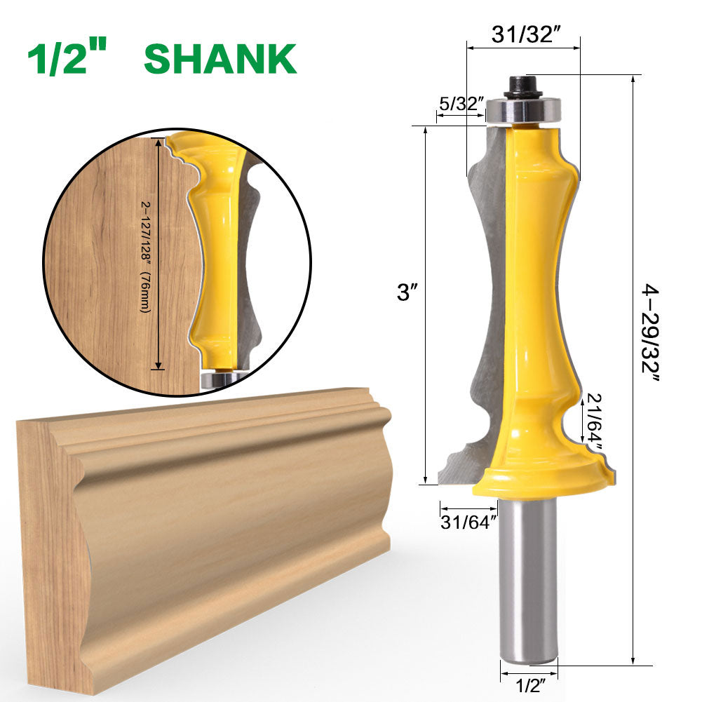 12mm or 12.7mm Shank -  Door and Window casing Router Bit