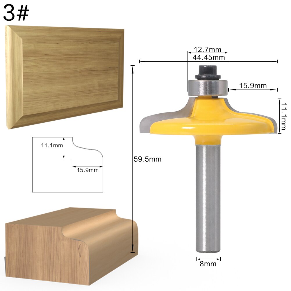 8mm Shank - Drawer Front & Cabinet Door Front Router Bit