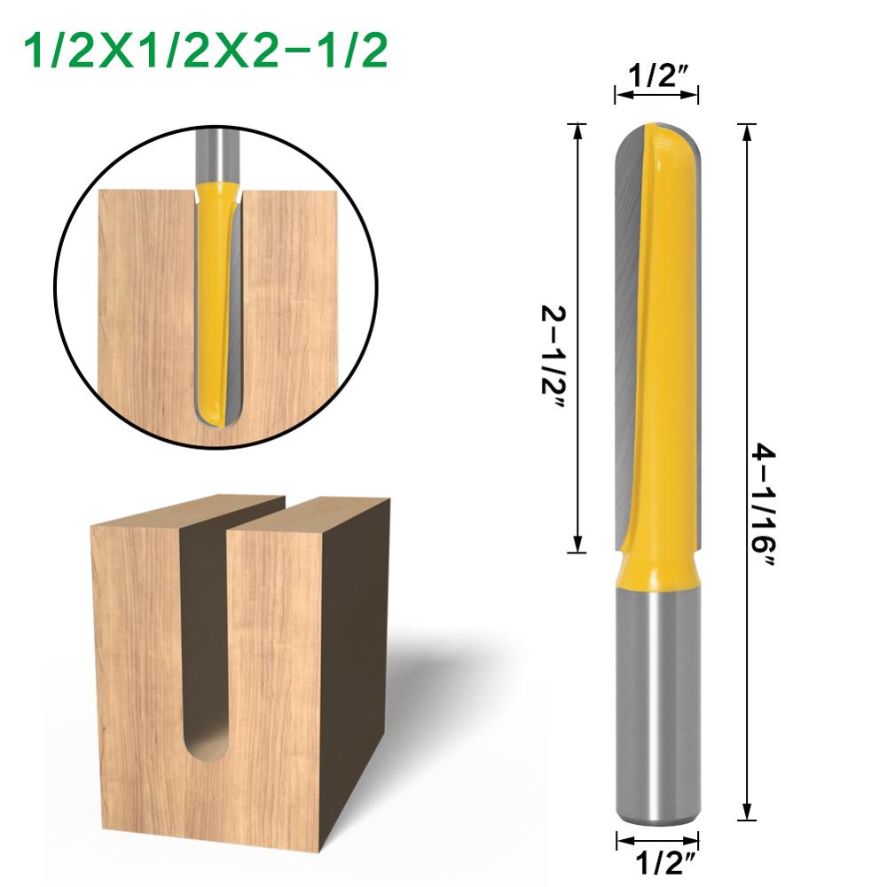12mm or 12.7mm Shank - Long Round Blade Nose End Mill Router Bits