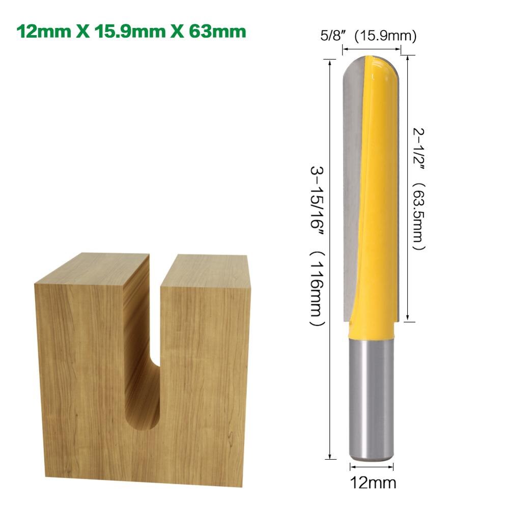 12mm or 12.7mm Shank - Long Round Blade Nose End Mill Router Bits
