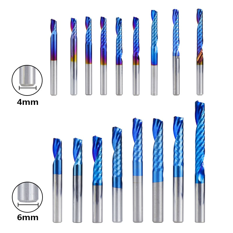 4mm or 6mm Shank - Single Flute End Mill