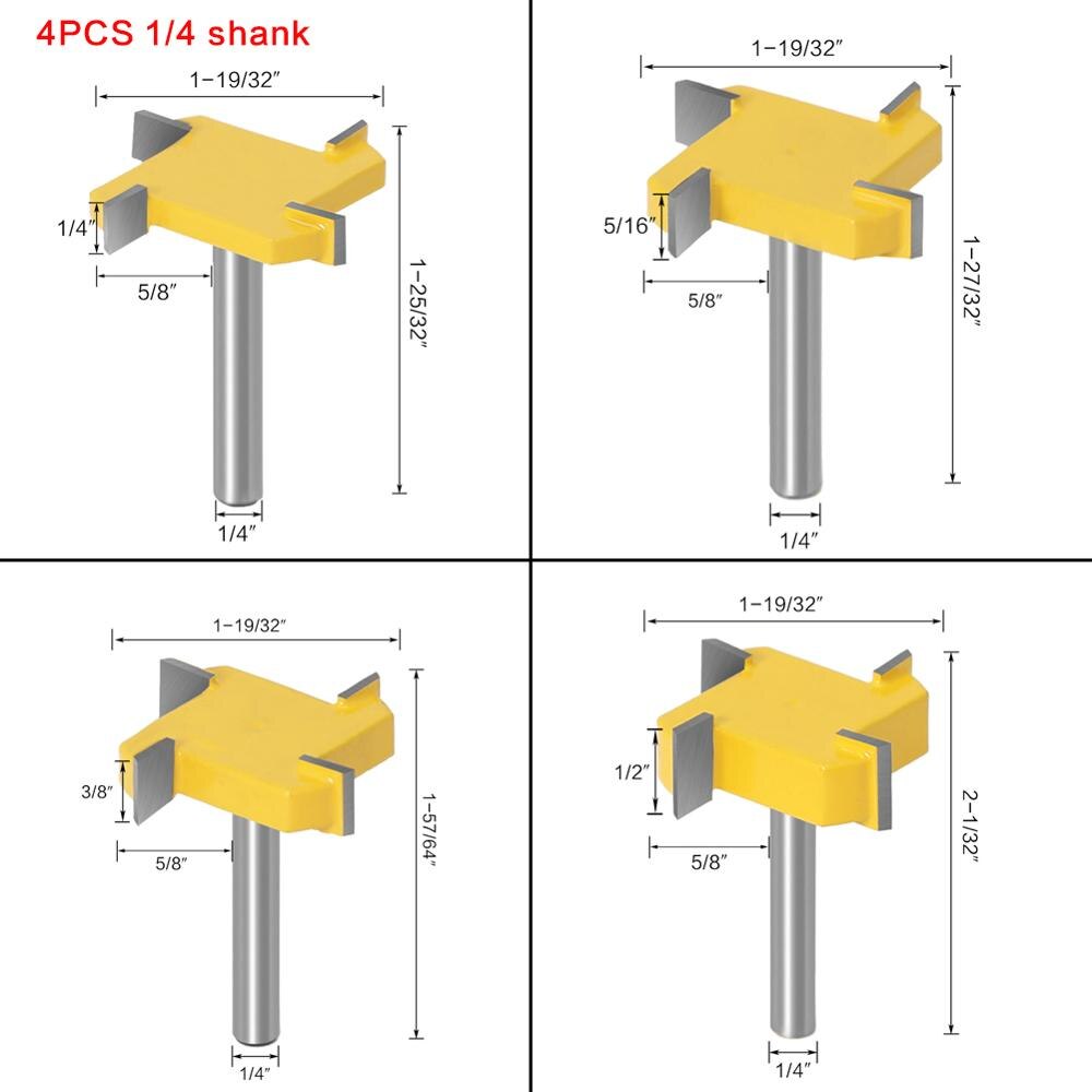 6mm or 6.35mm Shank - Straight Edge Slotting Milling Router Bit