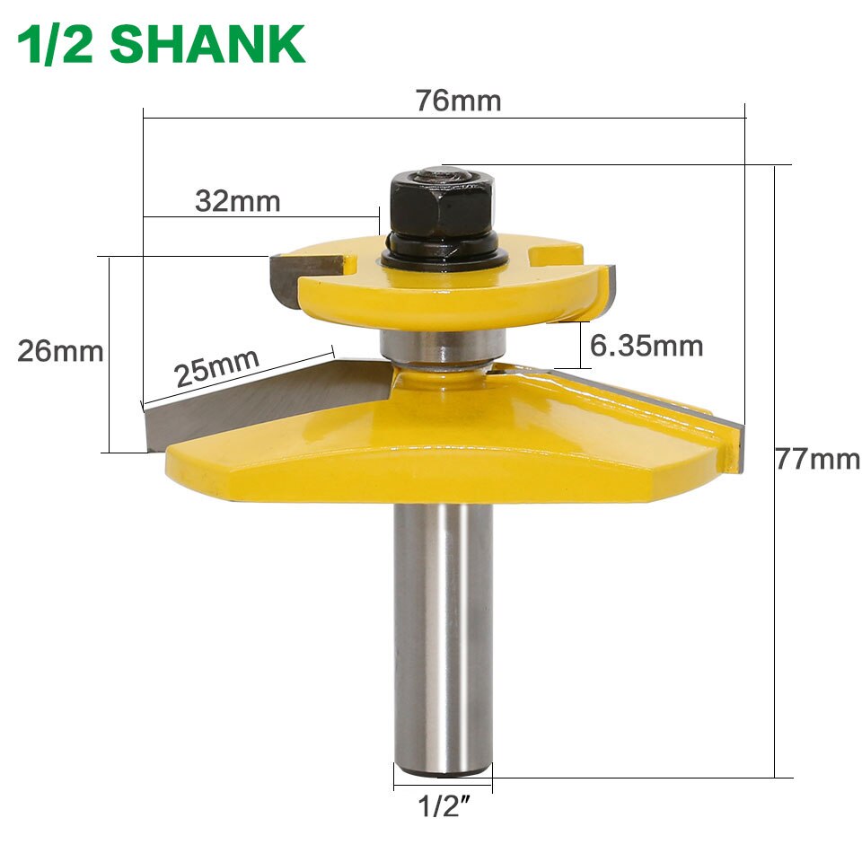 12mm or 12.7 mm inch Shank -  Raised Panel Router Bit