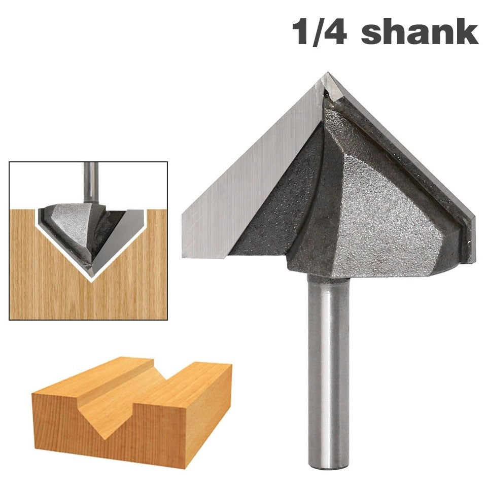 6.35mm Shank - 90 Degree V Groove Router Bit - 1-3/4"x 30mm
