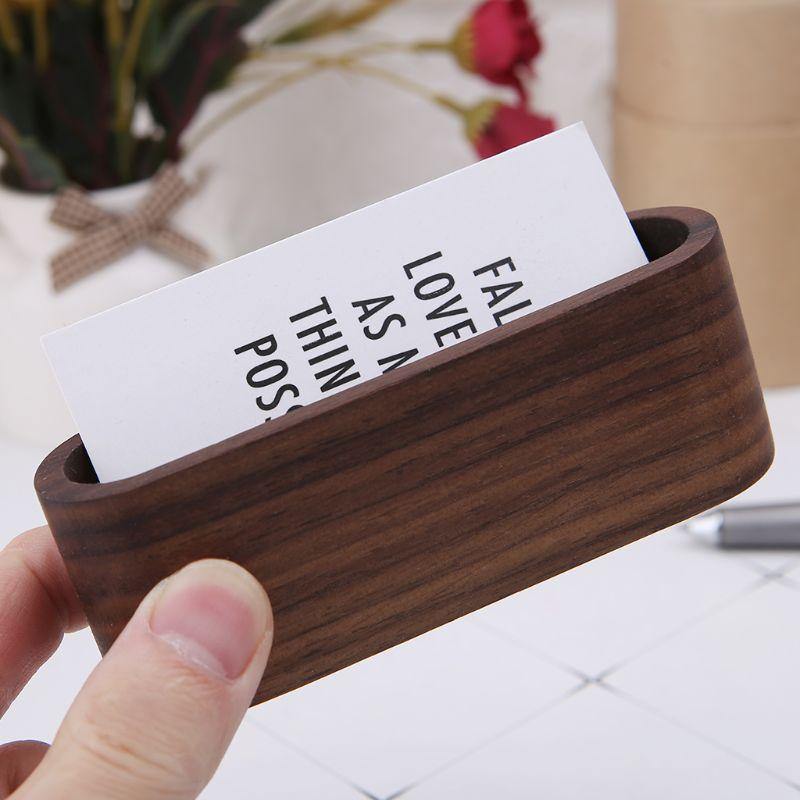 Wooden Business Card Display - Emerald Seaside