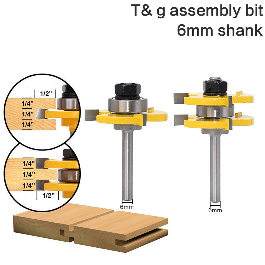 6mm Shank - Tongue & Groove Joint Assembly Router Bit