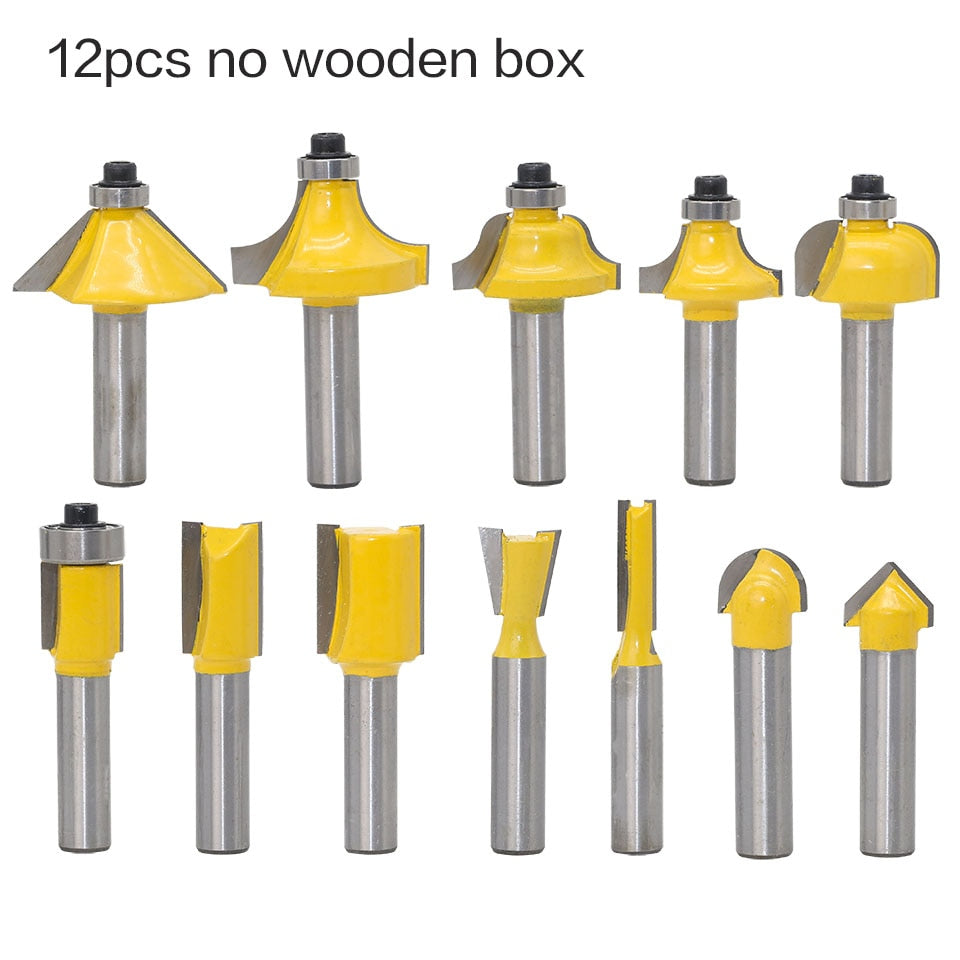 8mm Shank - Router Bit Set - 12 Pcs