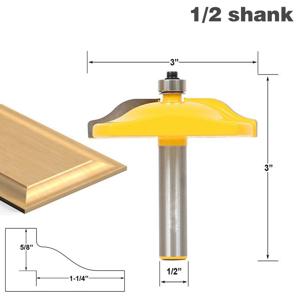 12mm or 12.7mm Shank - Rail and Stile Router Bit